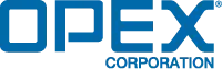 Logo for OPEX Corporation, a manufacturing company that specializes in mailroom automation equipment.